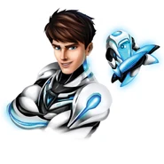 Maxwell McGrath (Max Steel) fights alongside his Ultralink partner, Steel, as Max Steel.