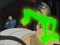 Uncle Chan (Jackie Chan Adventures) transfers Jade's chi into Tohru to restore him following the Jiangshi's attack.
