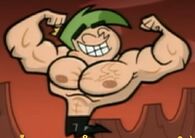 With Cosmo (Fairly OddParents) being a fairy and gaining a more buffed status he fought Crocker and deflected his magic attacks with his pecs because he too is a magical being.