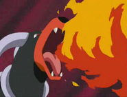 Houndoom (Pokémon) using a toxin-fueled "Flamethrower".