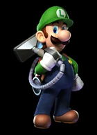 After his brother was captured by ghosts, Luigi (Luigi's Mansion) proved his courage by going into the haunted mansion to rescue him, armed with his trusty Poltergust 3000 to help him capture ghosts.