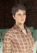 Curie (Fallout 4) has the body of a newer Synth version. Thus she looks entirely human compared to older models.