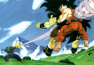 Piccolo (Dragon Ball Z) using his Makankosappo to simultaneously pierce and drill through his targets...