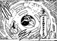 Syura (Akame Ga Kill!) using his Teigu Dimension Formation: Shambhala to create a trigram circle that teleports anything within it.