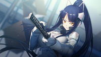 Gijou Mitsumi (Tokyo Necro) possessed unparalleled swordplay skill via her Ad Tai style of swordsmanship. And with her ultrasonic katana, she is able to taking on firearms wielding enhanced humans, cyborgs, armored living dead and even battle tank.