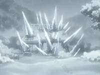 Haku (Naruto) used Certain-Kill Ice Spears to defend himself from his father.