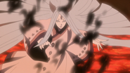 Kaguya Ōtsutsuki (Naruto) absorbing the black flames of Amaterasu.