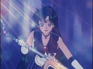 Sailor Pluto (Sailor Moon) like many magical girls, is limited to using her powers while transformed.