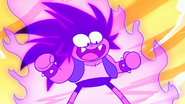 Turbo K.O. (OK K.O.! Let's Be Heroes) is the embodiment of the anger and rage K.O. holds within himself. In this form K.O. is faster, stronger, and more powerful than before, and possesses stronger variations of his powers as well additional ones.