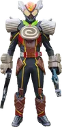 Hanto Karakida/Kamen Rider Valen Bushel Form (Kamen Rider Gavv) wielding the Xmas.