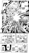 Medaka Kurokami (Medaka Box) vibrating her foot to bypass an opponent's human shield and hit her directly.