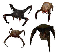 Headcrabs (Hλlf-Life series) are extraterrestrial parasites, though at least they tend to be for the sake of protecting themselves from greater predators. Thanks to having hidden beaks, they have a really strong bite, and they use them to graze through the human skull and take control of their nervous systems, turning them into Zombies.
