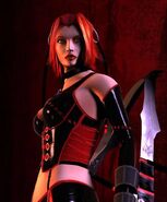 Rayne (BloodRayne) uses arm-mounted blades to lethal effect.