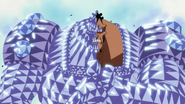 Jozu (One Piece) partially becoming diamond.