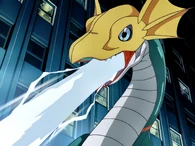 Seadramon (Digimon) using Ice Blast.
