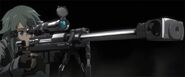 Sinon (Sword Art Online) has exceptional skills with a variety of firearms, particularly with her favourite sniper rife Hecate.