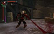 Kain (Legacy of Kain) rips the blood from a victim's body in order to feed.