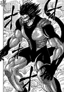 After consuming NEO, Acacia (Toriko) transformed into a combination of his human form and NEO's simian form.