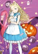 Alice Anotherbible (Souyaku Toaru Majutsu no Index) was heavily modified by Aleister's teacher to look like the main heroine was modeled after Alice Adventures in Wonderland, she was modified from her skeletons to the arrangements of her organs by the magician...