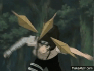 Neji Hyuga (Naruto) using his Byakugan to see through Kidōmaru's Spider Sticky Gold.