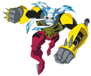 Aggregor (Ben 10: Ultimate Alien) in his form after absorbing the abilities of the aliens he captured, giving him the power of elemental manipulation.