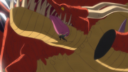 Roronoa Zoro (One Piece) decapitates Dr. Vegapunk's artificially created dragon.