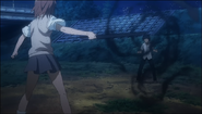 Misaka Mikoto (A Certain Magical Index) forming a blade out of iron sand.