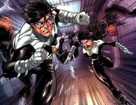 Northstar and Aurora (Marvel Comics) both possess the ability to direct in what trajectory they will traverse in a desired path and at what speed.
