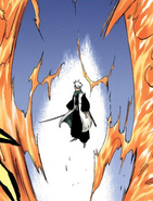 After losing his Bankai, Toshiro Hitsugaya (Bleach) adapted by using his Shikai ice combined with Rangiku's Hinako's ash to create a Multi-layered vacuum ice that makes the ice highly resistant to Flame attacks...