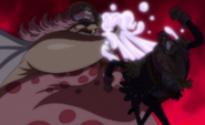 Big Mom (One Piece) became a soul manipulator from eating the Soru Soru no Mi. As a result she has the power to extract soul energy from those she touches.