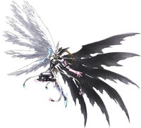 Mastemon (Digimon) is an exceedingly powerful angelic Digimon that controls both light and darkness, and only appears in times of great crisis.