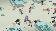 Meg and Chris Griffin (Family Guy) were each able to kill a large amount of students who attempted to kill them, turning the cafeteria into a genocidal scene.