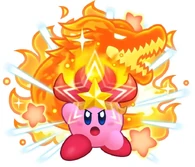 Kirby (Kirby's Return to Dreamland) in Monster Flame Form.