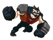 Bashmouth (Ben 10 Reboot) possess both natural sharp fangs and retractable metal fangs in front of them.