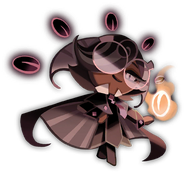 Espresso Cookie (Cookie Run: Kingdom) specializes in the art of Coffee Magic.