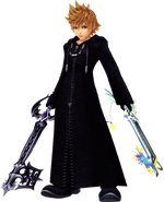 Roxas (Kingdom Hearts) is able to use keyblades and powerful spells because he is Sora's nobody.