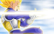 Vegeta (Dragon Ball Z) firing a barrage of ki beams that shattered Metal Cooler, but was rather exhausting.