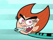 The Baby Shredder (Fairly Odd Parents) revealing her sharp tongue.