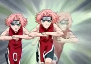 Clone technique.png (427 KB) Sakura Haruno (Naruto) using the Clone Technique to create afterimages of herself.