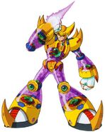 Double (Mega Man X4) possesses the Kiba Flash, a powerful retractable energy razor blade that is capable of killing Reploids in a single slash.