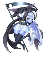 Lala's (Monster Musume) scythe, while too dull for use against the living, can physically seperate the connection between a spirit and the living world, forcing them to move on.