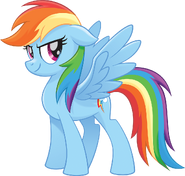 Rainbow Dash (My Little Pony Series) for a Pegasus, has an increased level of speed, strength and durability.