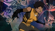 Mari McCabe/Vixen (Arrowverse) possesses the Spirit Totem of Zambesi that allows her to tap into the lifeforce of various animals, thus harnessing the unique abilities and traits of the animal she chooses.