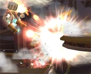Dindy Kong's (Super Smash Bros. Brawl) Final Smash, Rocketbarrel Barrage.