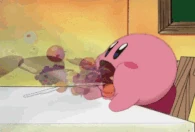 Kirby vacuum.gif (309 KB) Kirby (Kirby series) can eat anything, from silverware and plates...