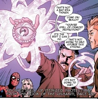 ...Yoovis Spell of itemized Protection from the Book of the Vishanti, page 497...