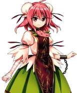 Th155Kasen.png (348 KB) Kasen Ibaraki's (Touhou Project) severed right arm is replaced with a bandage-like artificial arm with black smoke inside.