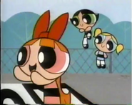 Blossom plays hopscotch, talk to Mojo Jojo: "Your Turn."