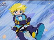 Boomer throwing Bubbles' ear buds.