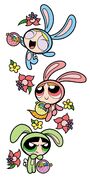 The Powerpuff Girls celebrating Easter.